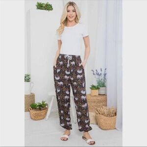 LA Soul Sloth Pajama Pants, Viscose, One Size fits most